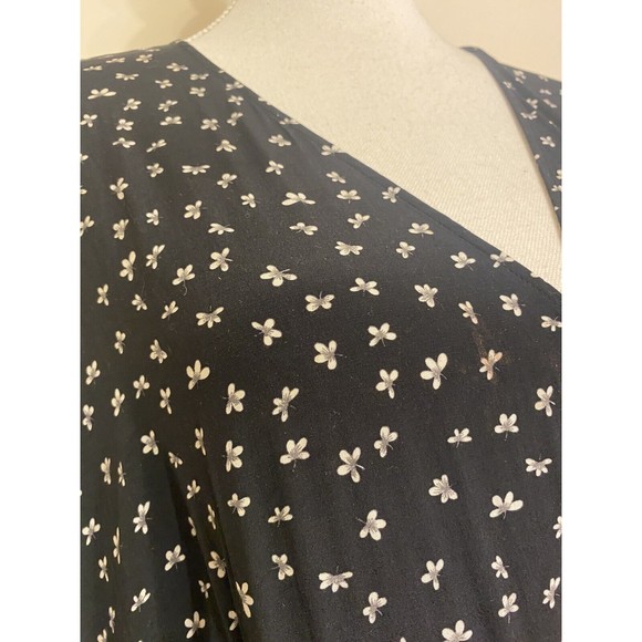 &Other Stories Printed Wrap Dress Viscose Size US 6 Eur 38 S M Black & White - Picture 5 of 13